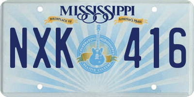 MS license plate NXK416