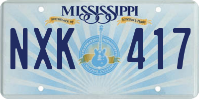 MS license plate NXK417