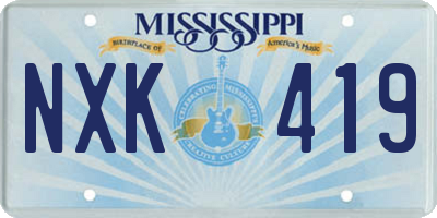 MS license plate NXK419
