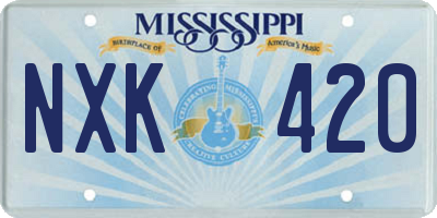 MS license plate NXK420