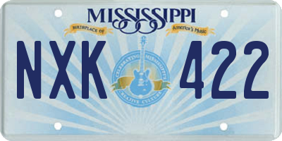 MS license plate NXK422