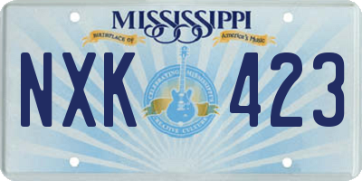 MS license plate NXK423