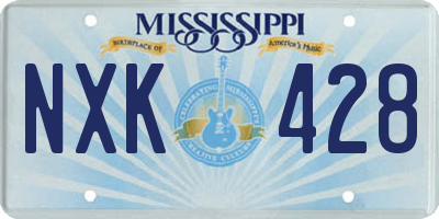 MS license plate NXK428