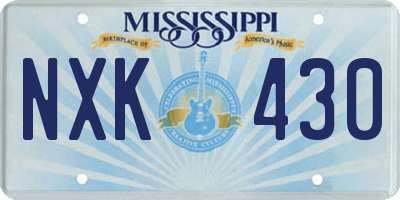 MS license plate NXK430