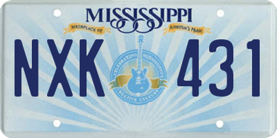 MS license plate NXK431