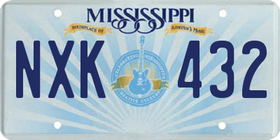 MS license plate NXK432