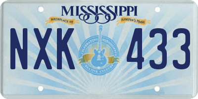 MS license plate NXK433