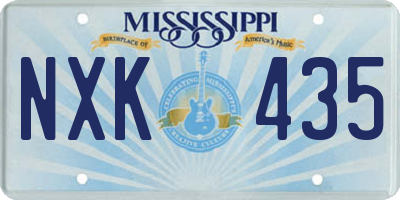 MS license plate NXK435