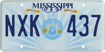 MS license plate NXK437