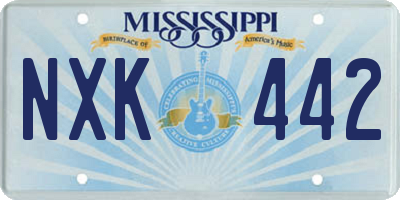 MS license plate NXK442