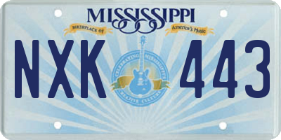 MS license plate NXK443