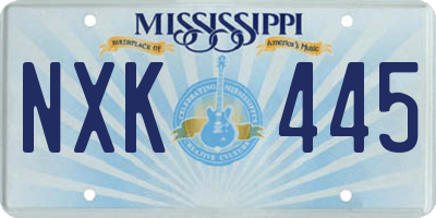 MS license plate NXK445
