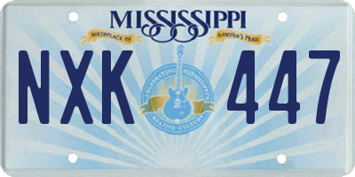 MS license plate NXK447