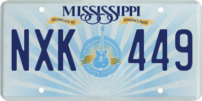 MS license plate NXK449