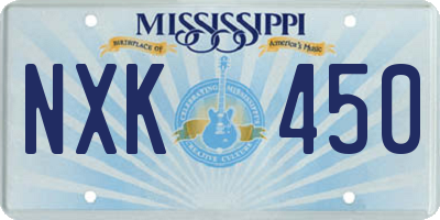 MS license plate NXK450