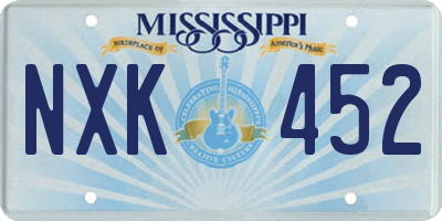 MS license plate NXK452