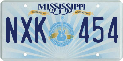 MS license plate NXK454