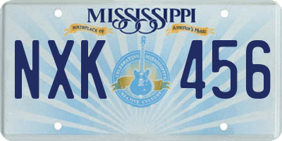 MS license plate NXK456