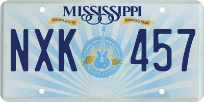 MS license plate NXK457