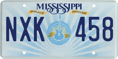 MS license plate NXK458