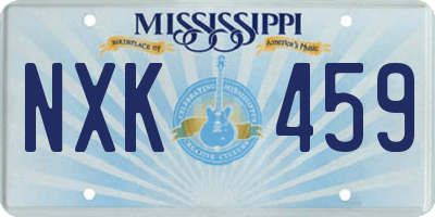 MS license plate NXK459