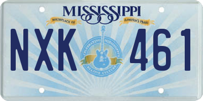 MS license plate NXK461