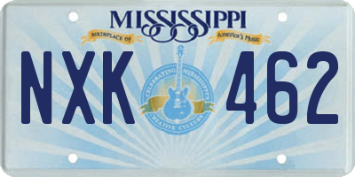 MS license plate NXK462