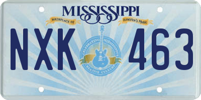 MS license plate NXK463