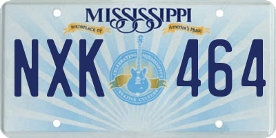 MS license plate NXK464