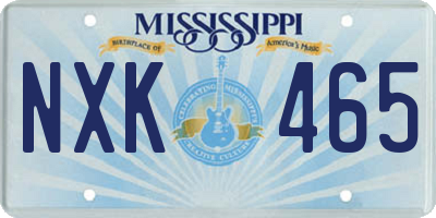 MS license plate NXK465