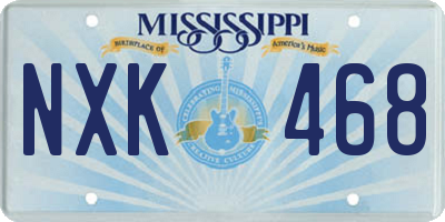 MS license plate NXK468