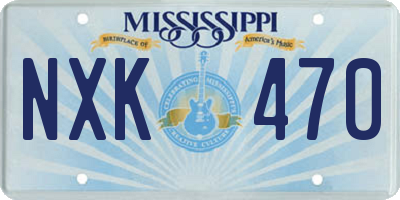 MS license plate NXK470