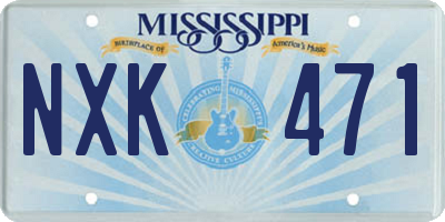 MS license plate NXK471