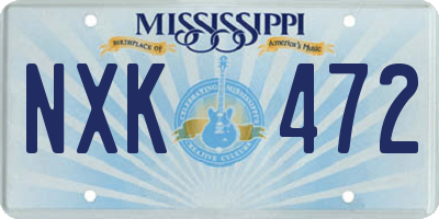 MS license plate NXK472