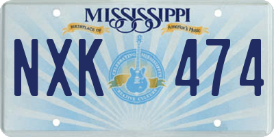 MS license plate NXK474