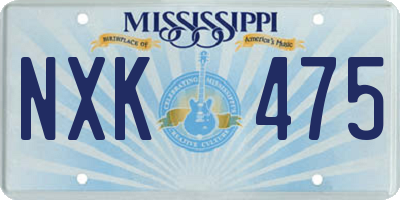 MS license plate NXK475