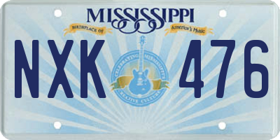 MS license plate NXK476