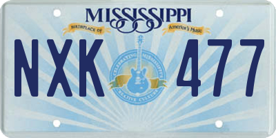 MS license plate NXK477