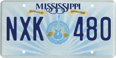 MS license plate NXK480