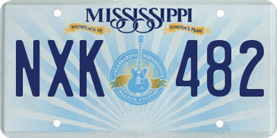 MS license plate NXK482