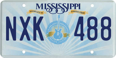 MS license plate NXK488