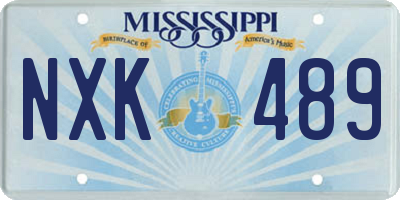 MS license plate NXK489