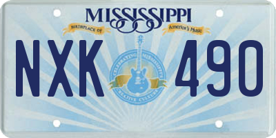 MS license plate NXK490