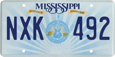 MS license plate NXK492