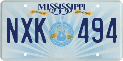 MS license plate NXK494