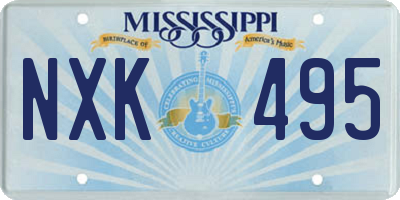 MS license plate NXK495