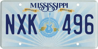 MS license plate NXK496