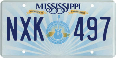 MS license plate NXK497