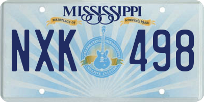 MS license plate NXK498