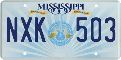 MS license plate NXK503